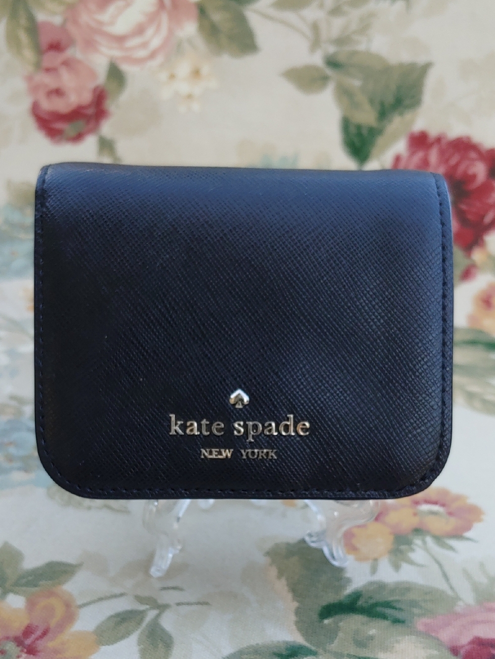 kate spade New York Black Saffiano Leather Compact Wallet - Picture 15 of 15